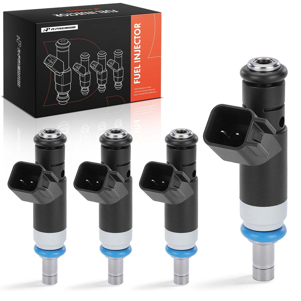 A-Premium front view of four injectors showing uniform build and fitment benefit