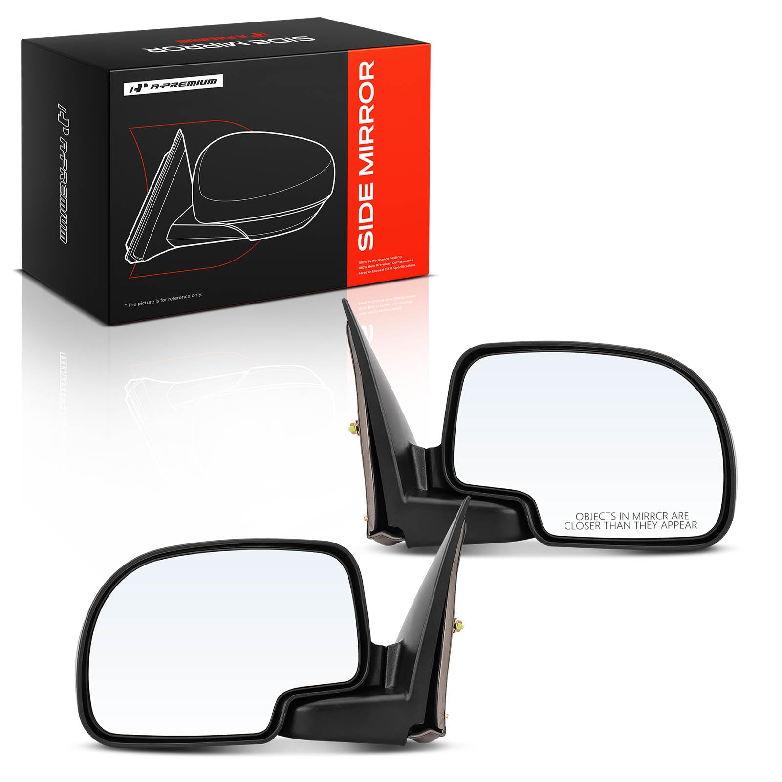 A-Premium front view of both replacement mirrors showing fit and finish benefit