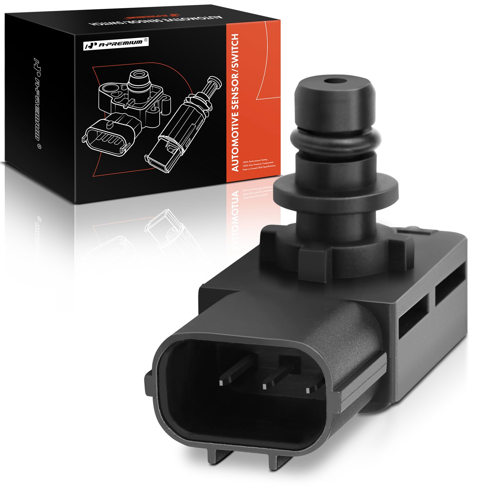 A-Premium front view of sensor showing compact housing and easy replacement benefit