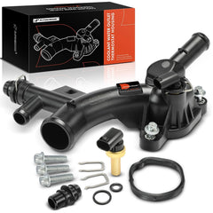 A-Premium front view of thermostat housing showing clean casting and outlets for reliable fit