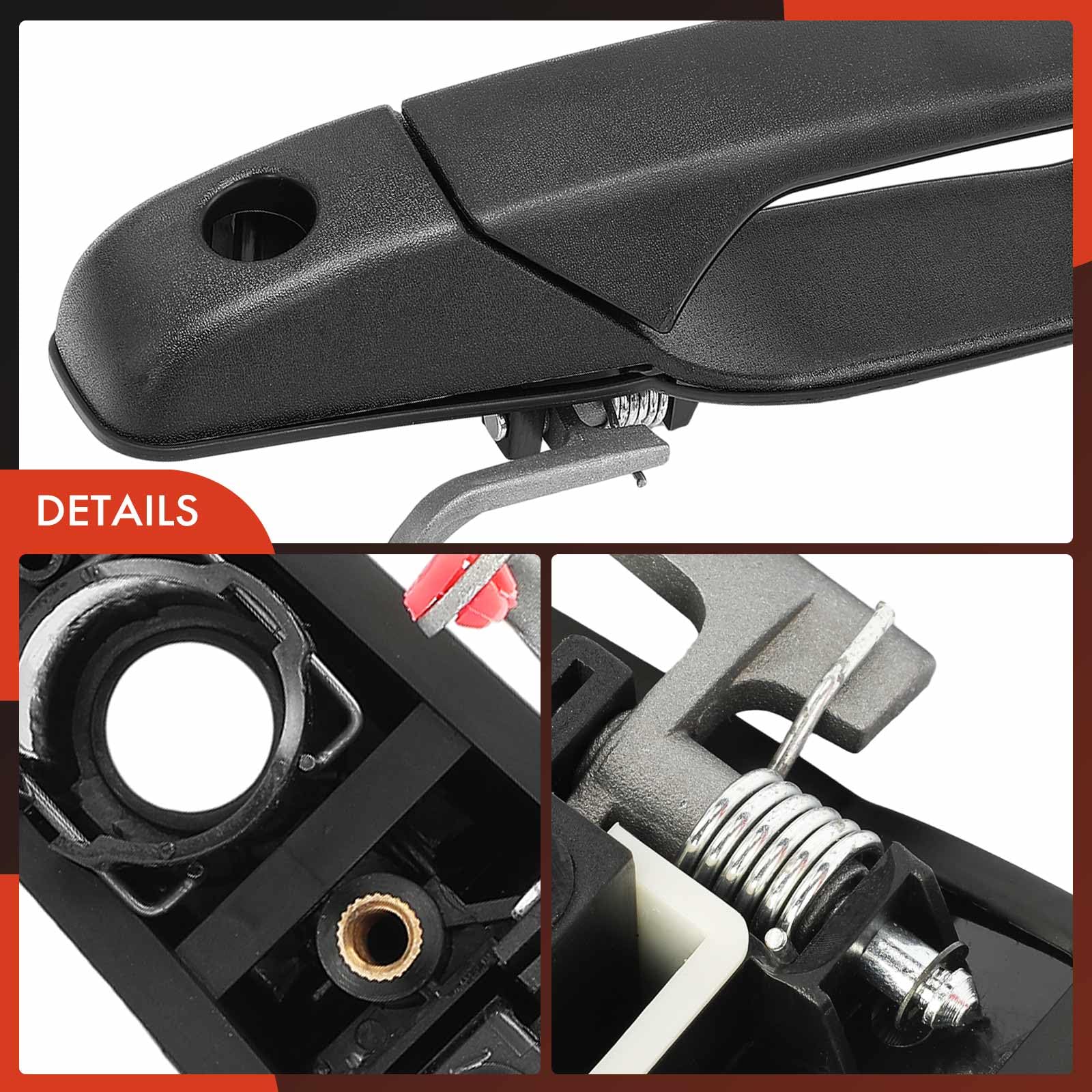 A-Premium handle backside showing mechanism connections for proper fit