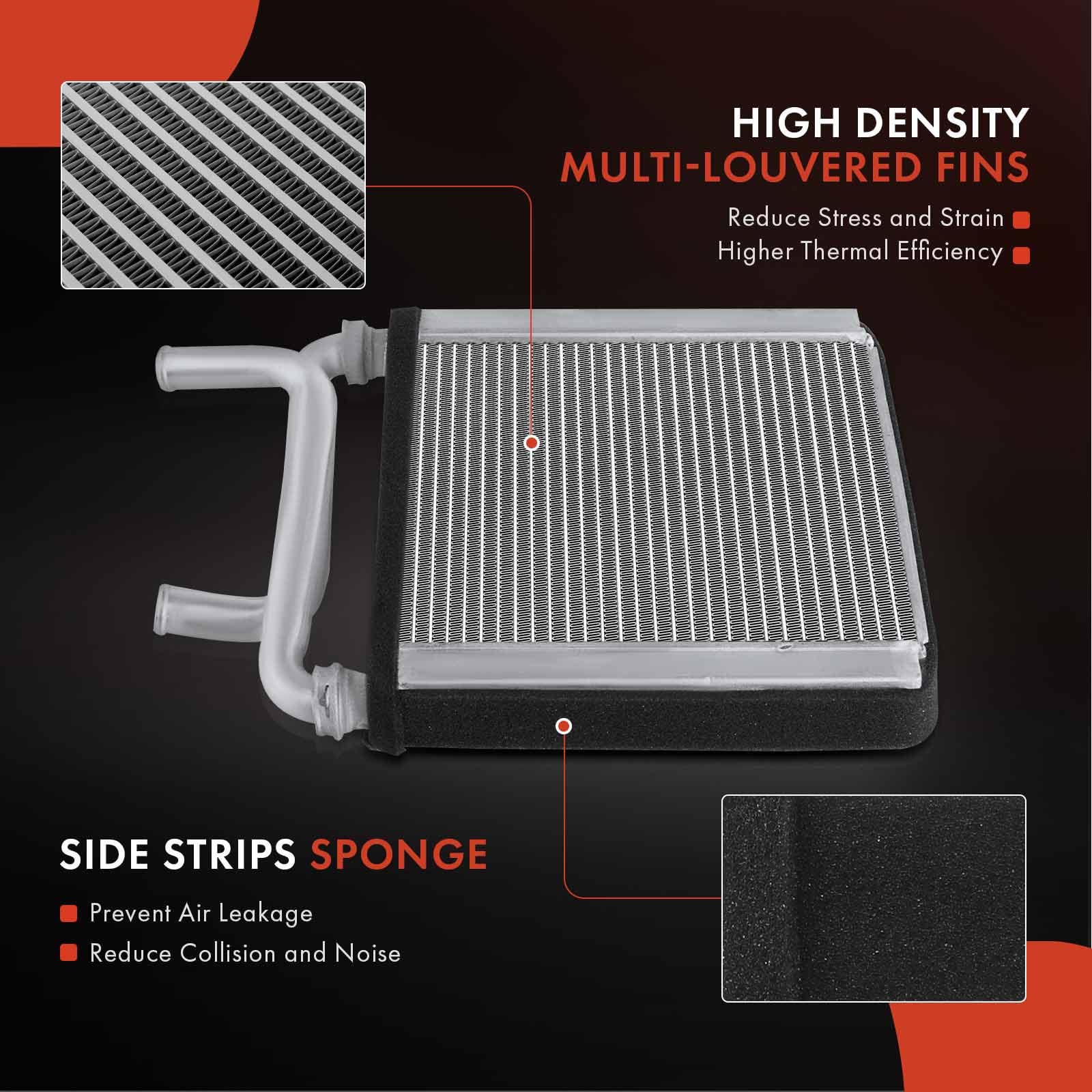 A-Premium heater core mounted inside HVAC housing illustrating seamless installation