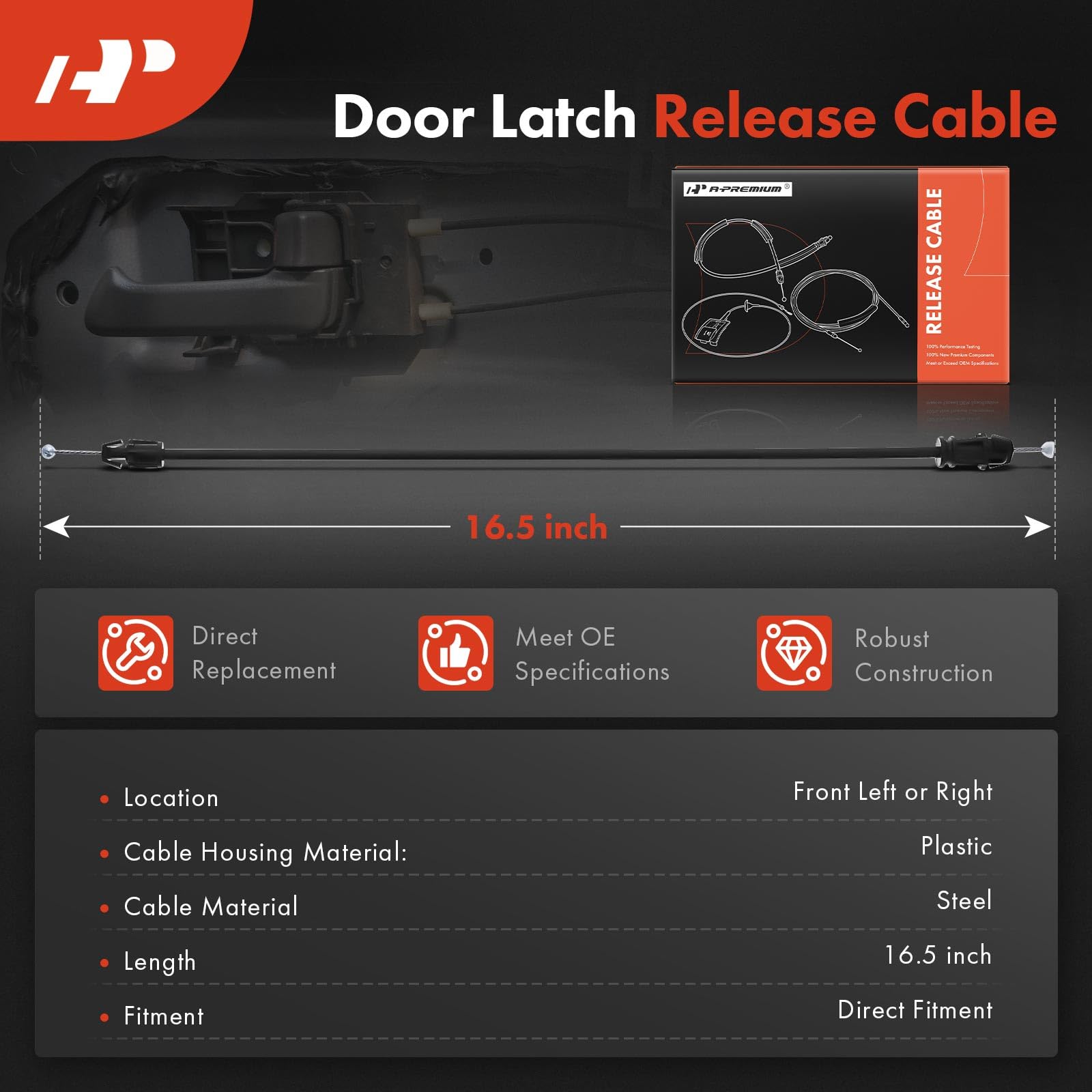 A-Premium plastic housing and steel core texture for long life