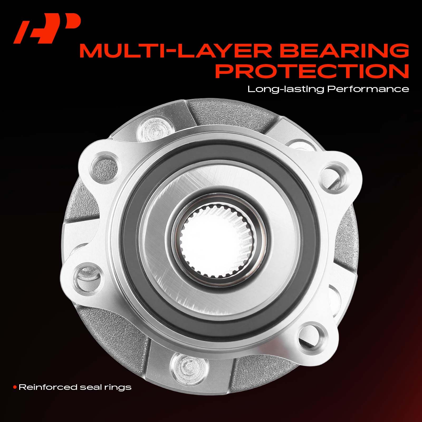 A-Premium hub mounted on vehicle front driver side demonstrating direct fit