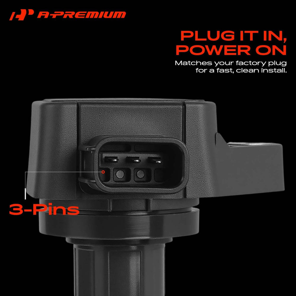 A-Premium coil electrical connector detail showing secure three-pin fitment