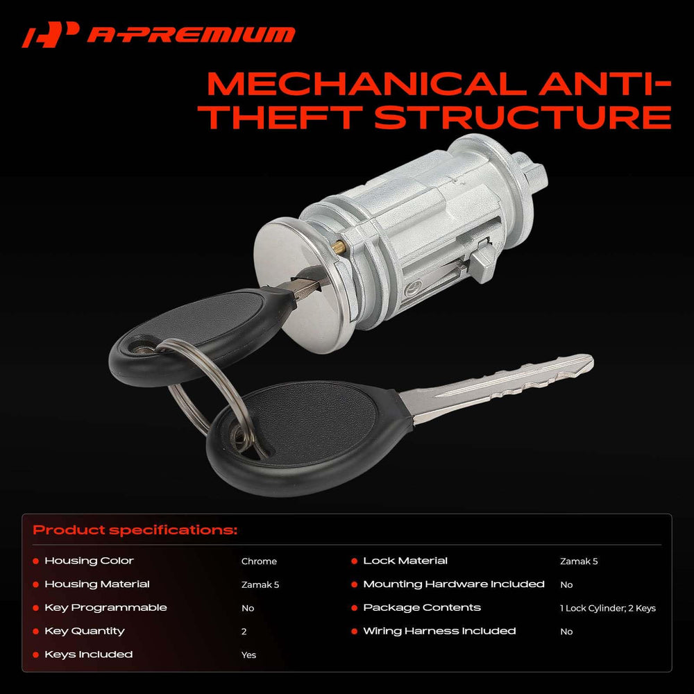 A-Premium side profile of lock cylinder showing durable metal housing