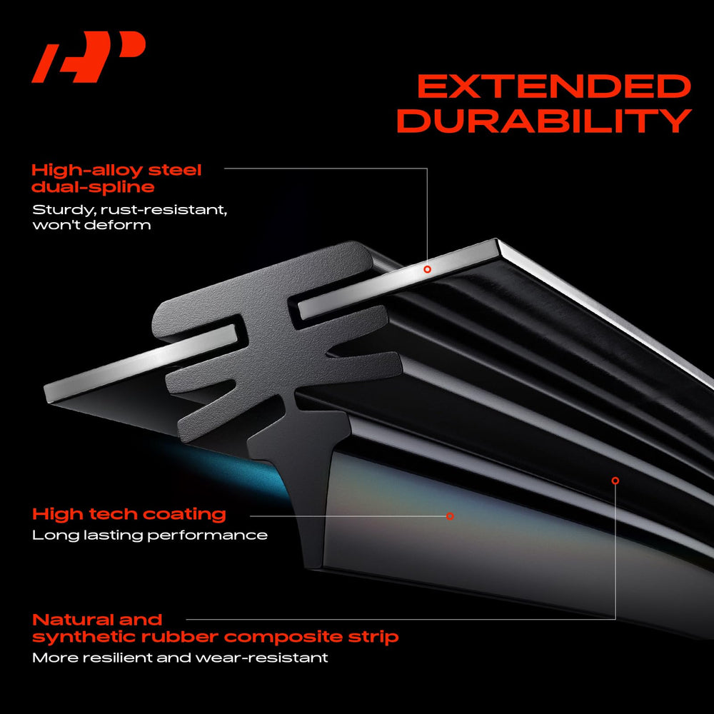 A-Premium wipers clearing rain while driving, improving visibility in wet weather