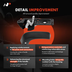 A-Premium handle installed in front door demonstrating direct-fit replacement