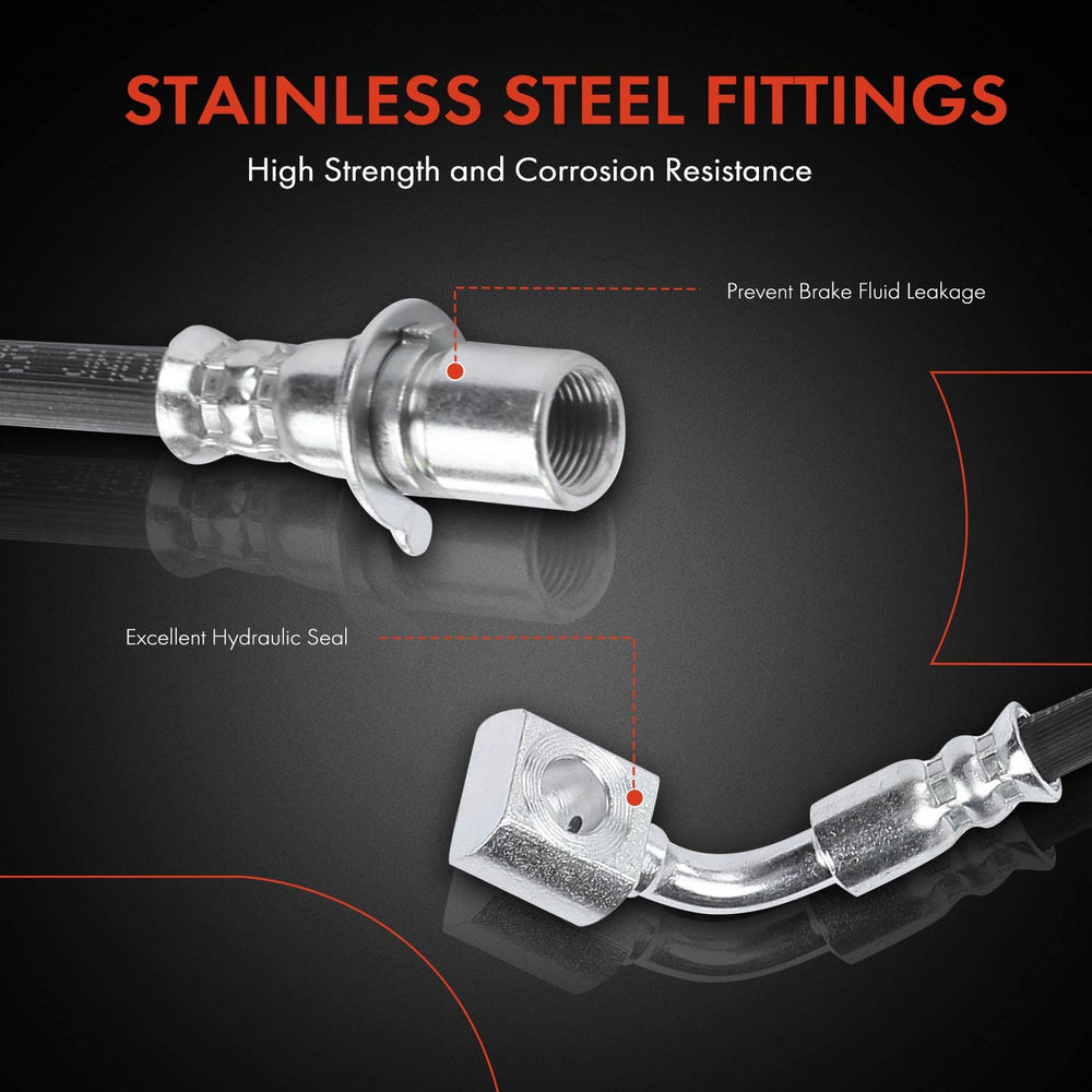 A-Premium hose installed front-right on vehicle showing correct fitment benefit