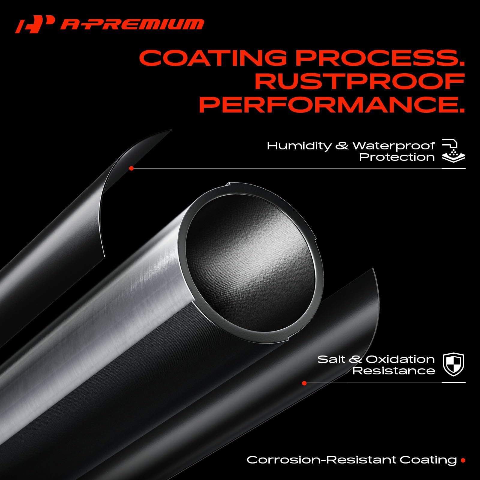 A-Premium installed on vehicle front right showing reduced body roll benefit