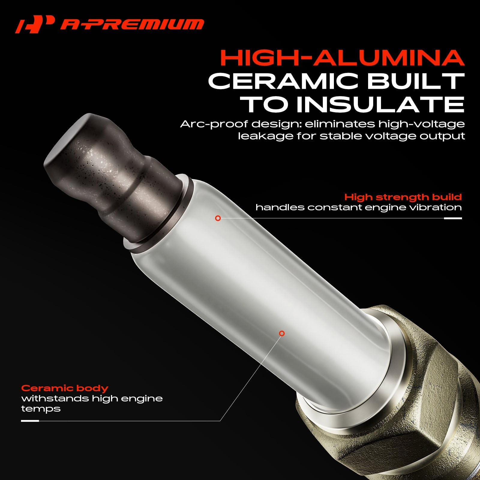 A-Premium ceramic insulator top view demonstrating heat resistance
