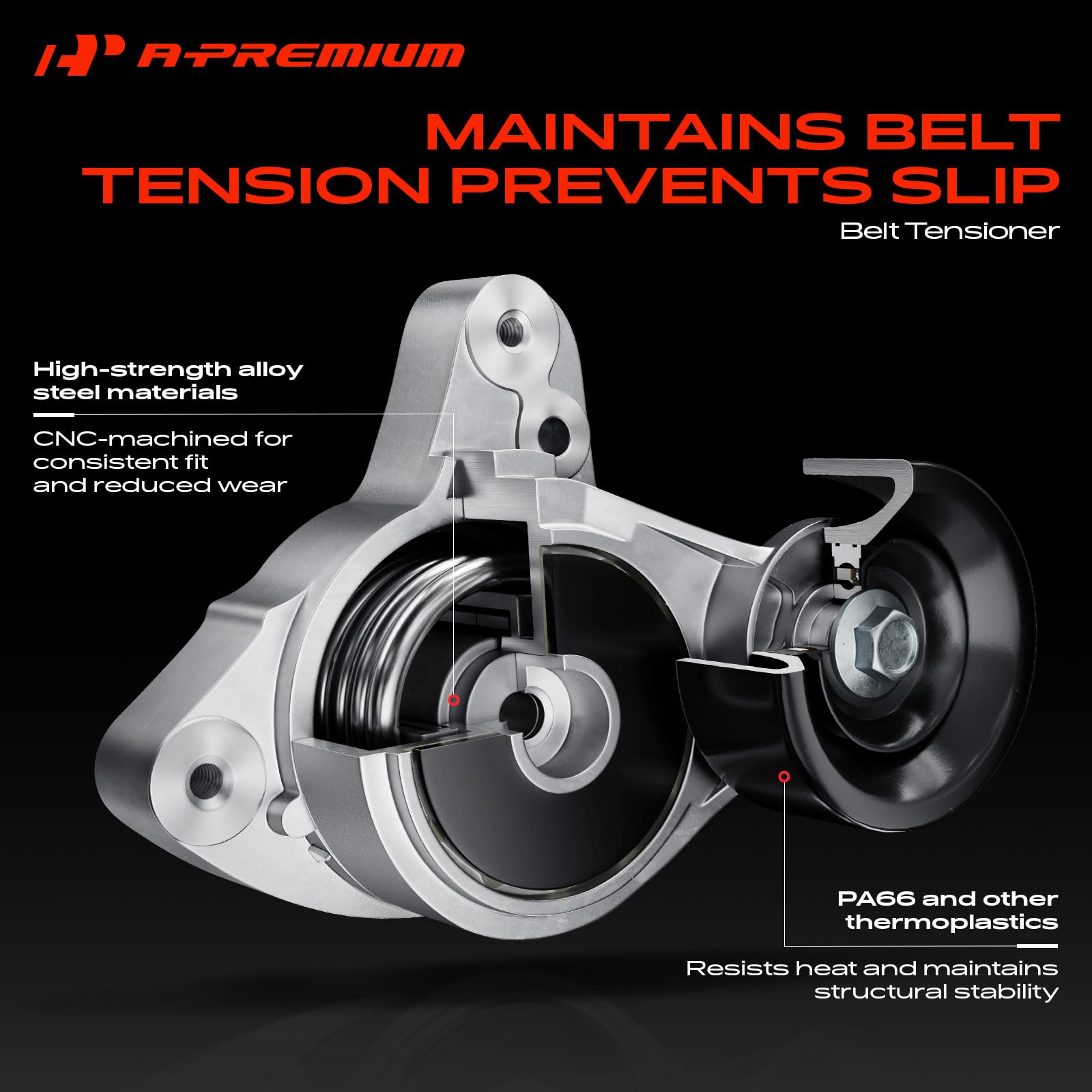 A-Premium kit laid out on table showing included belt, tensioner, idler