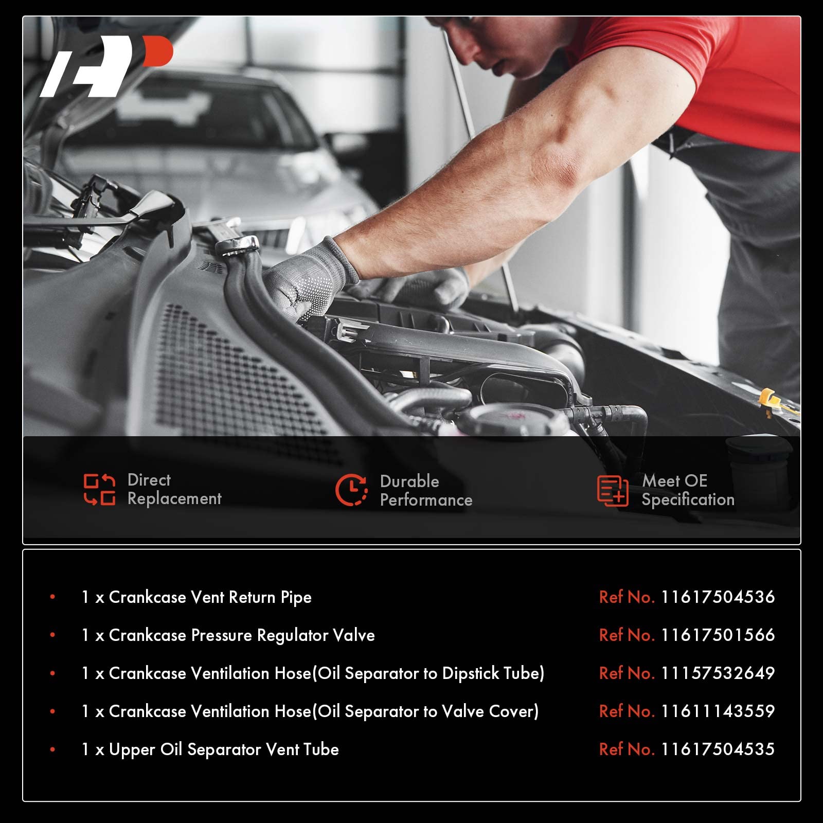 A-Premium product label and included part numbers for easy cross-referencing and correct replacement benefit