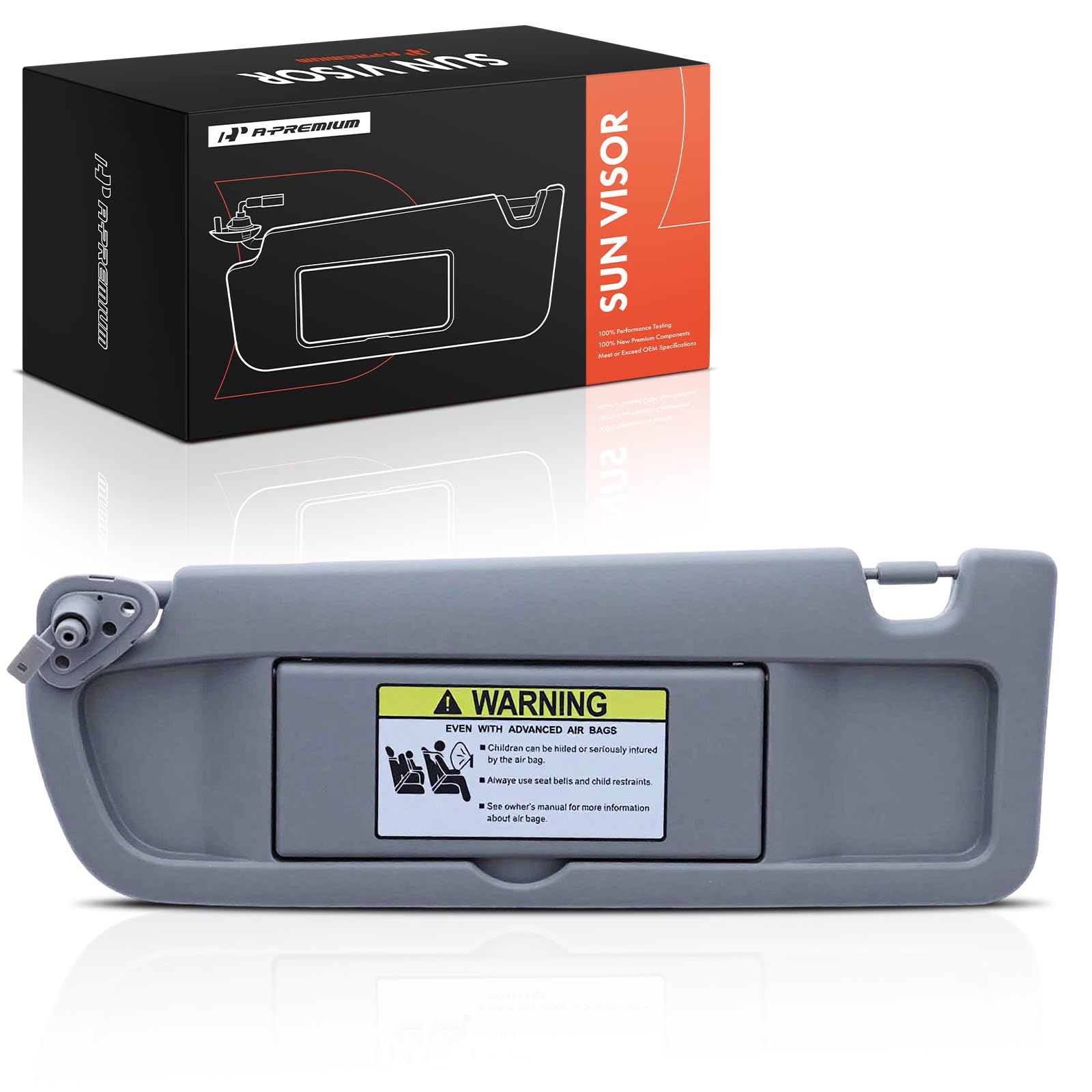 A-Premium front view of left driver sun visor showing clean OEM fit