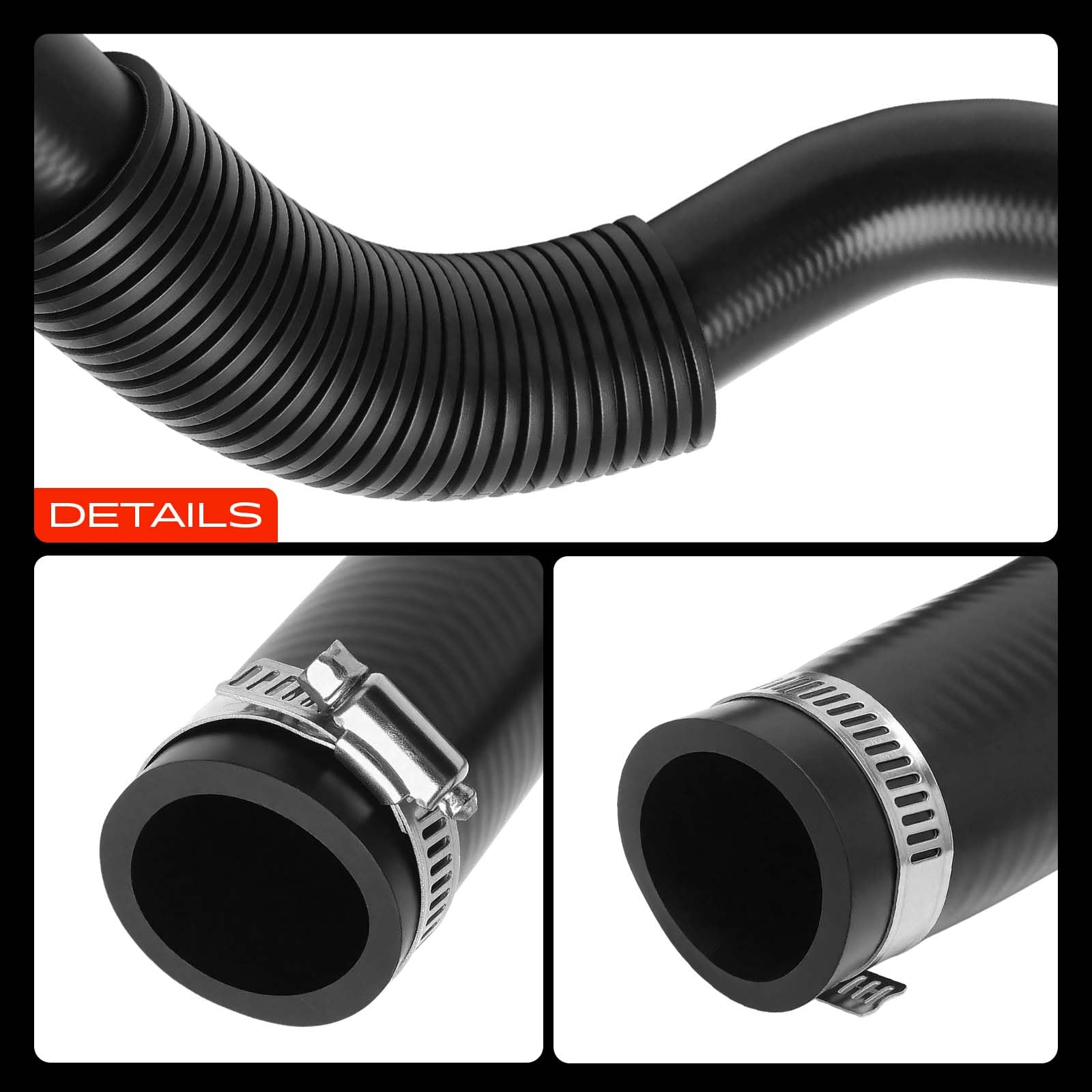 A-Premium hoses beside ruler showing centerline length for correct sizing