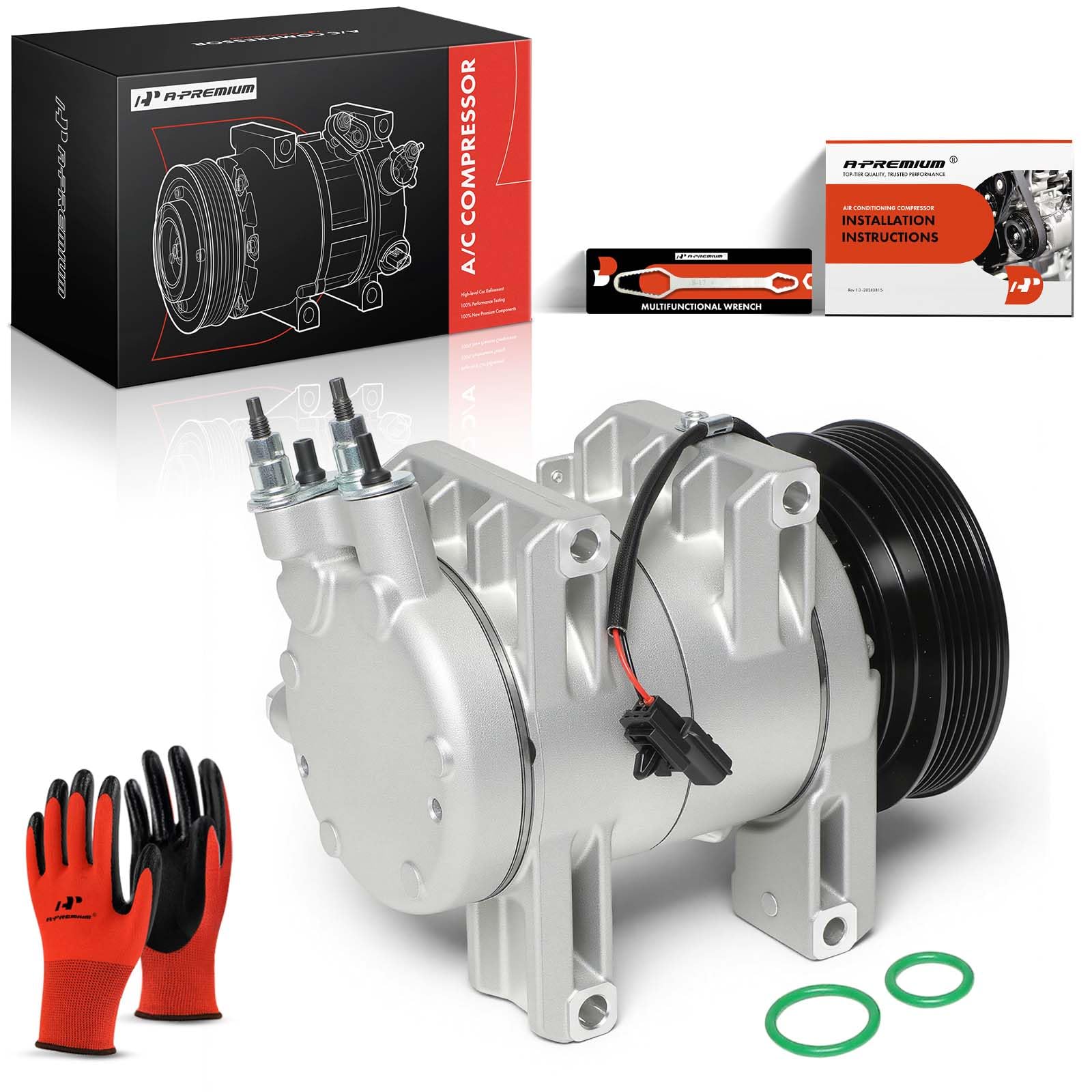 A-Premium compressor in a garage during installation emphasizing professional fit
