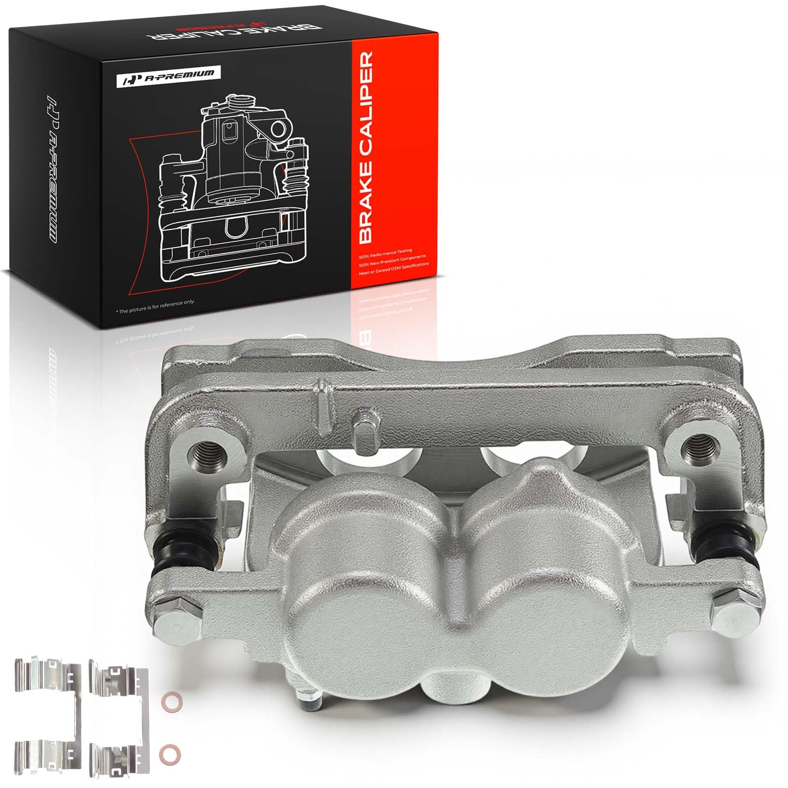 A-Premium caliper in garage installation scene showing professional-install benefit