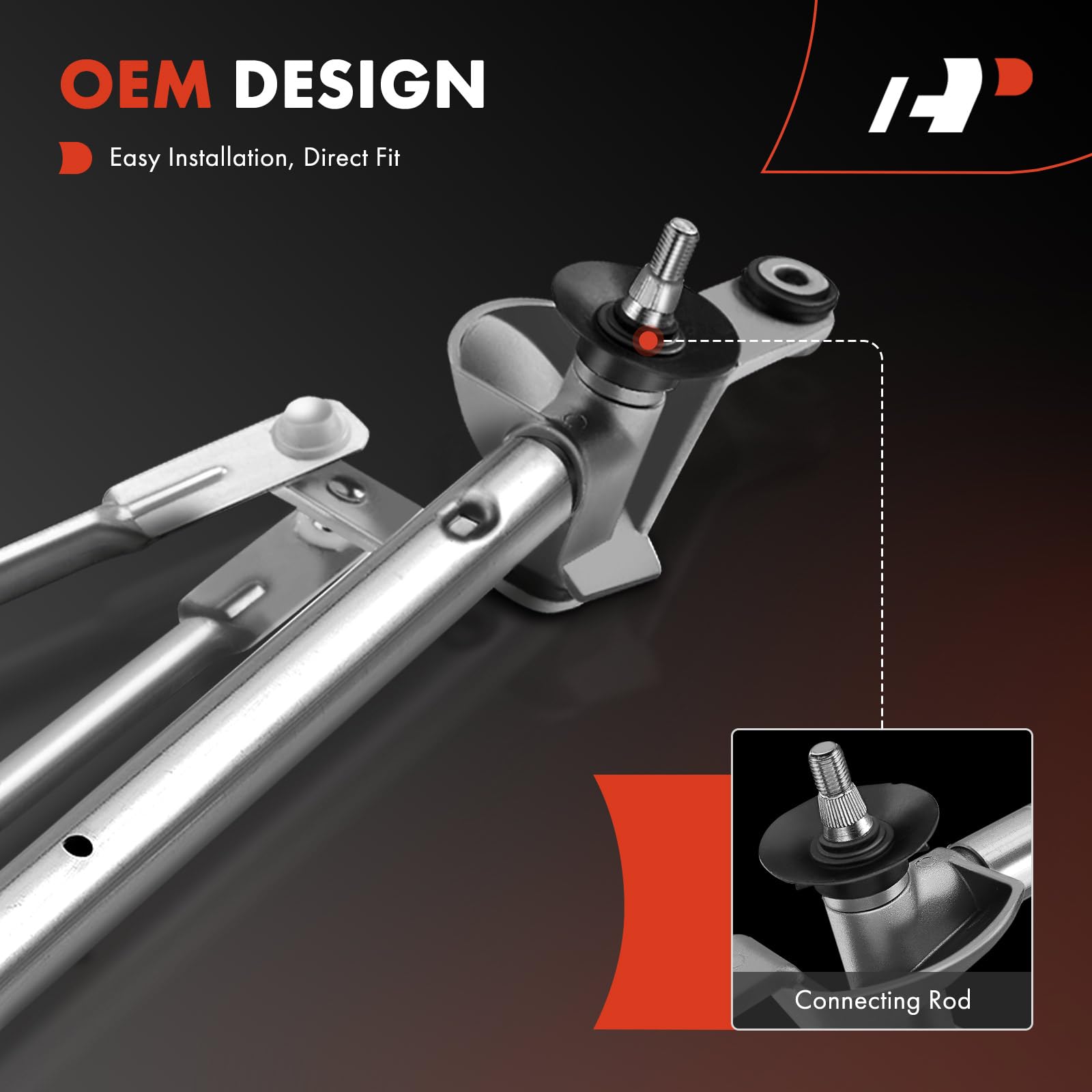 A-Premium linkage installed on vehicle showing restored wiper motion benefit