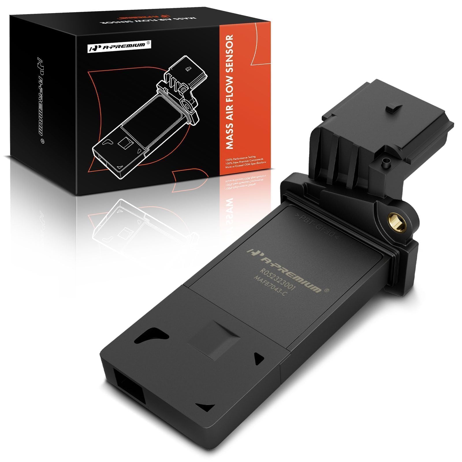 A-Premium front view of MAF sensor showing fitment and reliable airflow measurement