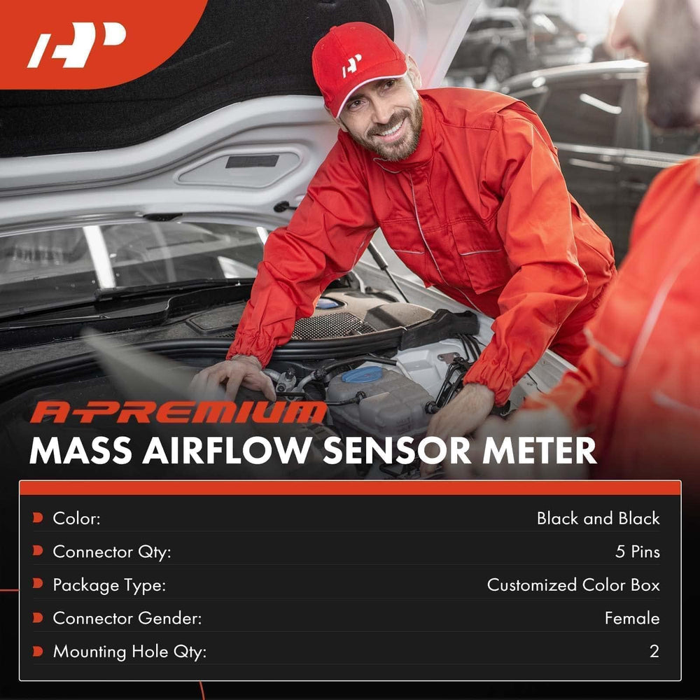 A-Premium MAF installed under hood showing direct-fit replacement benefit
