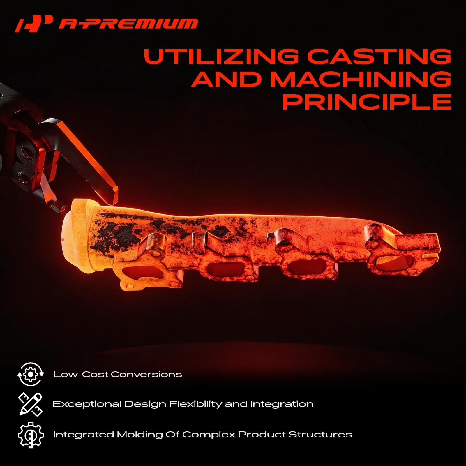 A-Premium side profile showing cast-iron construction for long-term durability