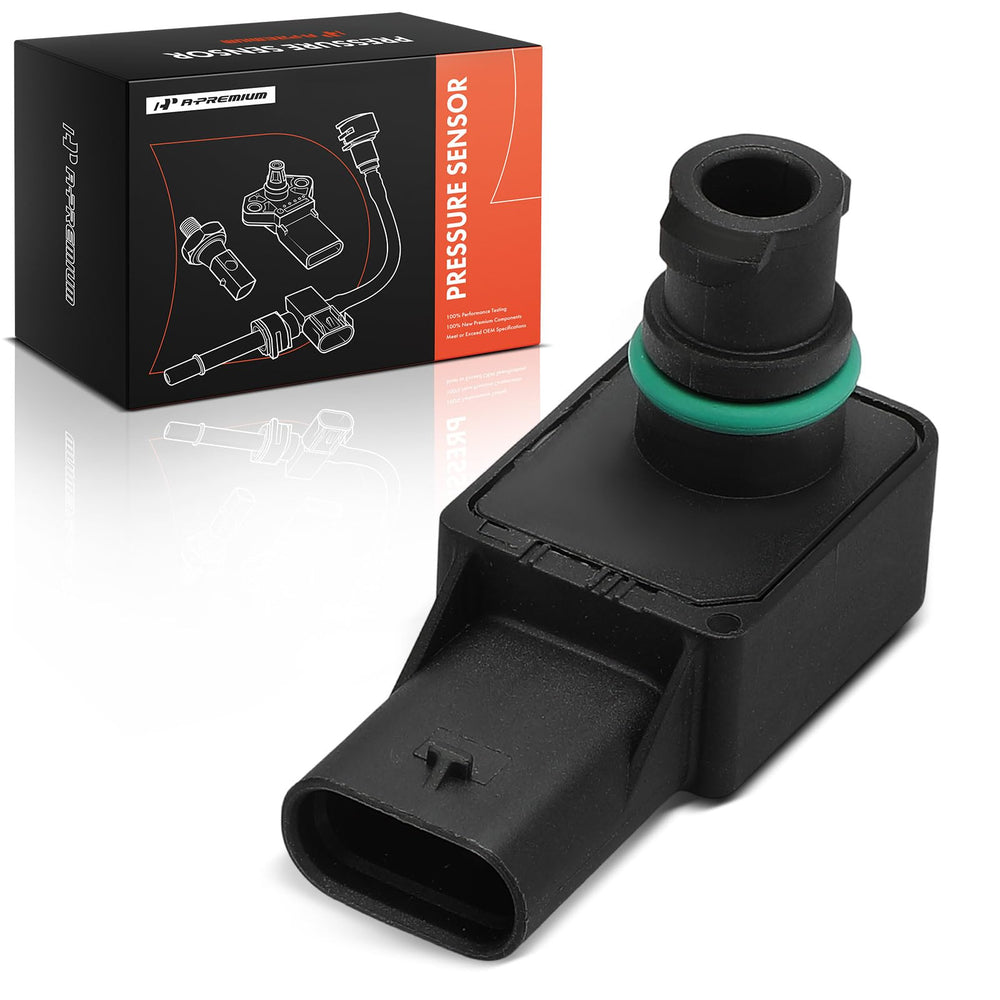 A-Premium MAP sensor front view showing compact housing and OEM-style fit benefit