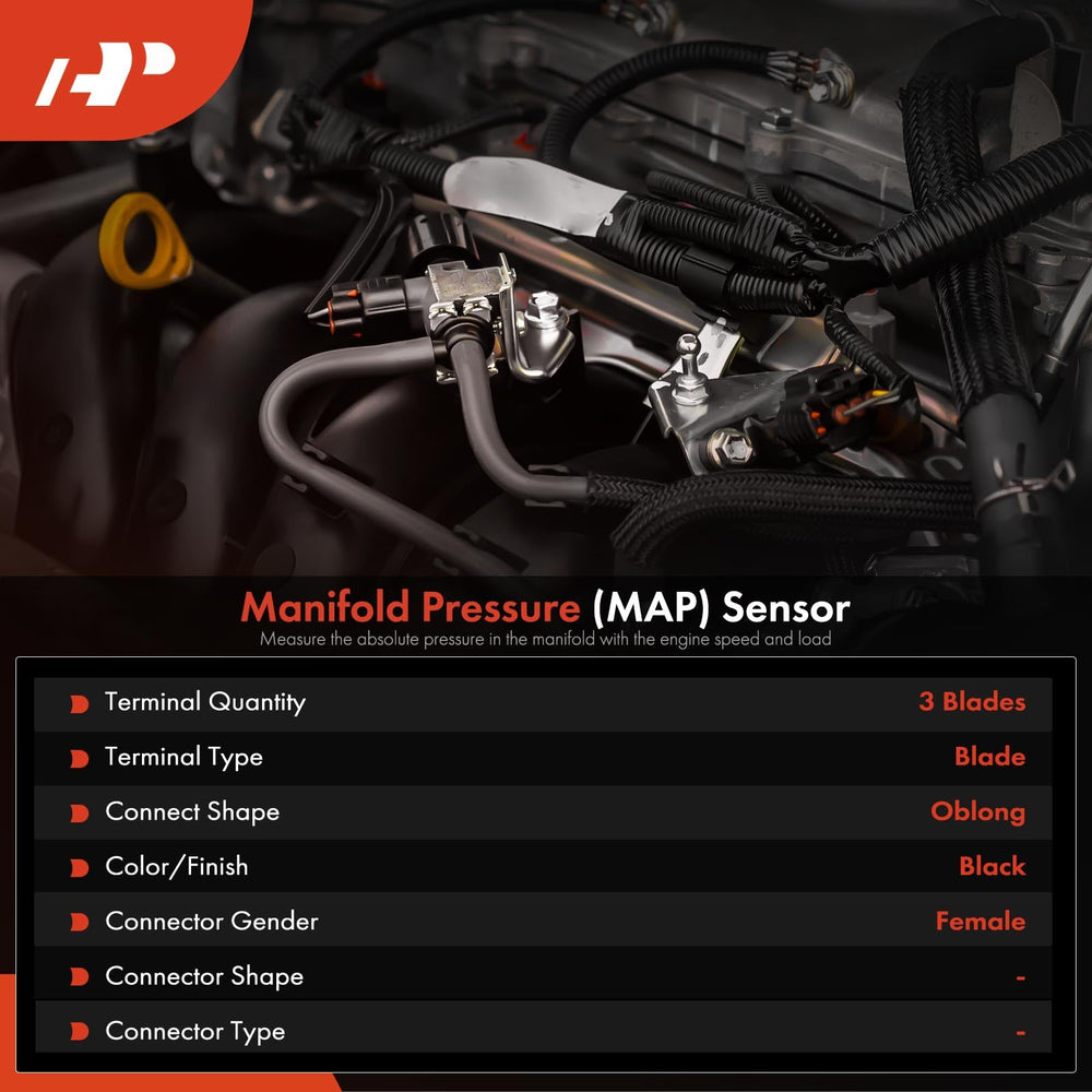 A-Premium MAP sensor side profile illustrating compact, OE-style housing for durability