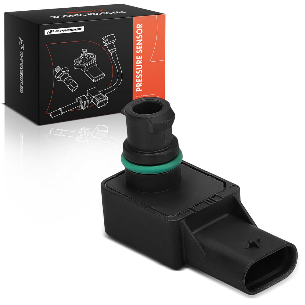 A-Premium MAP sensor size comparison beside a ruler showing compact dimensions for easy handling