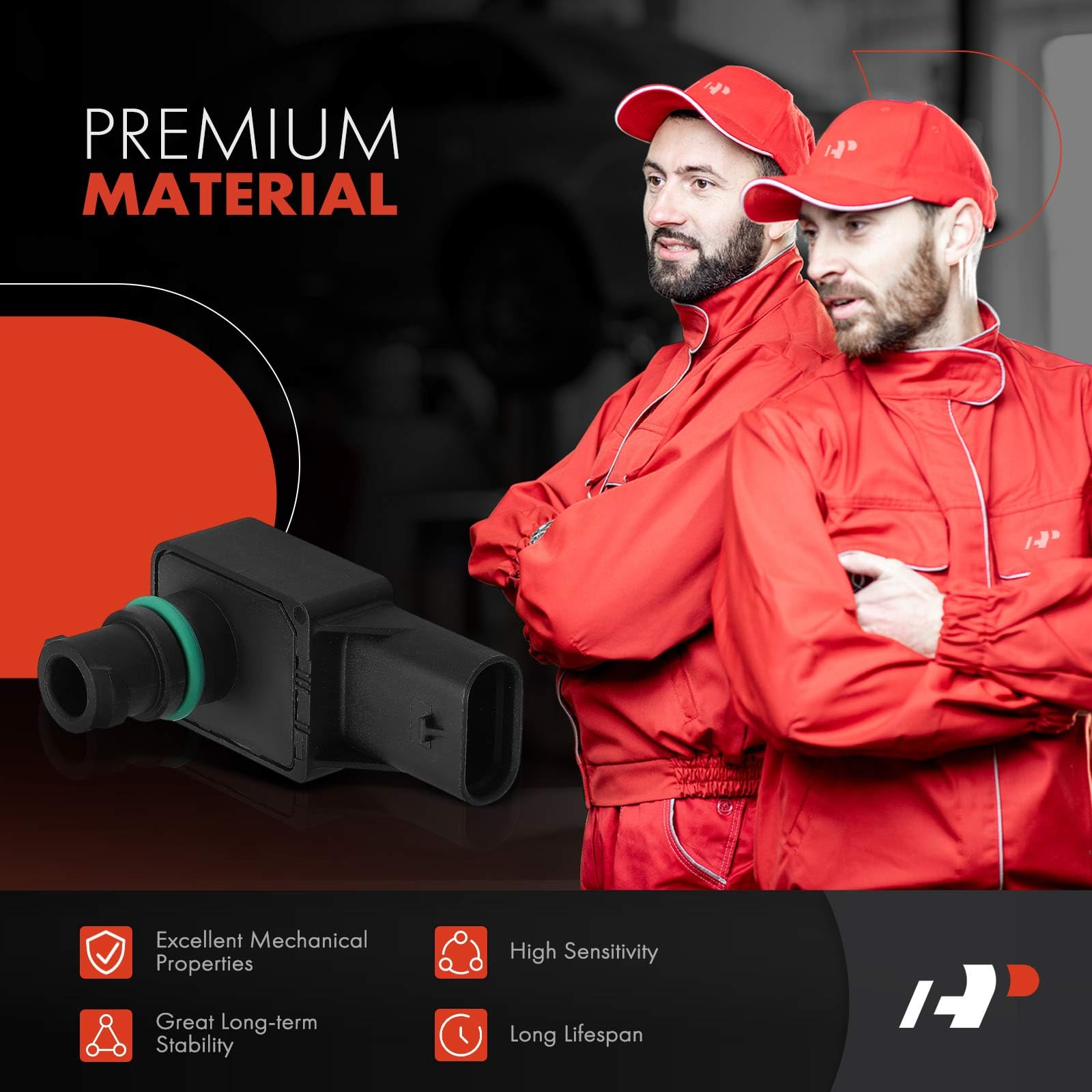 A-Premium MAP sensor terminal detail displaying male blade contacts for reliable electrical connection