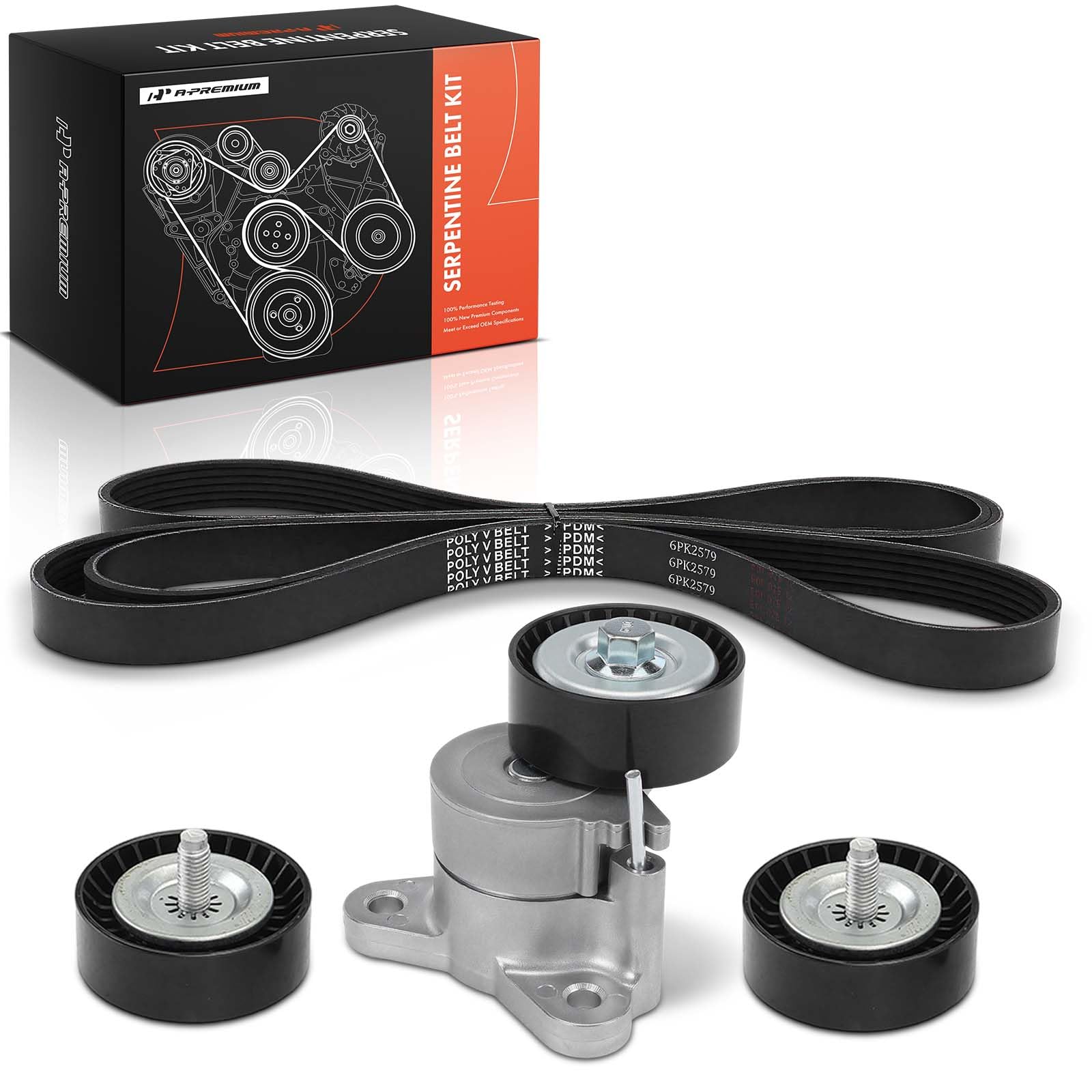 A-Premium mechanic hands installing the belt highlighting ease of replacement