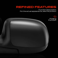 A-Premium folded mirror housing highlighting manual fold feature benefit