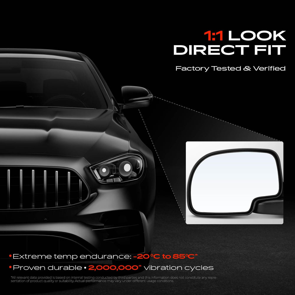 A-Premium mirror side profile showing aerodynamic shape and durability