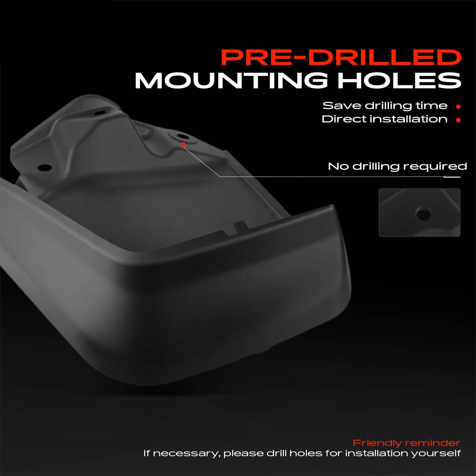 A-Premium mud flap mounted rear right wheel well reducing road debris splash