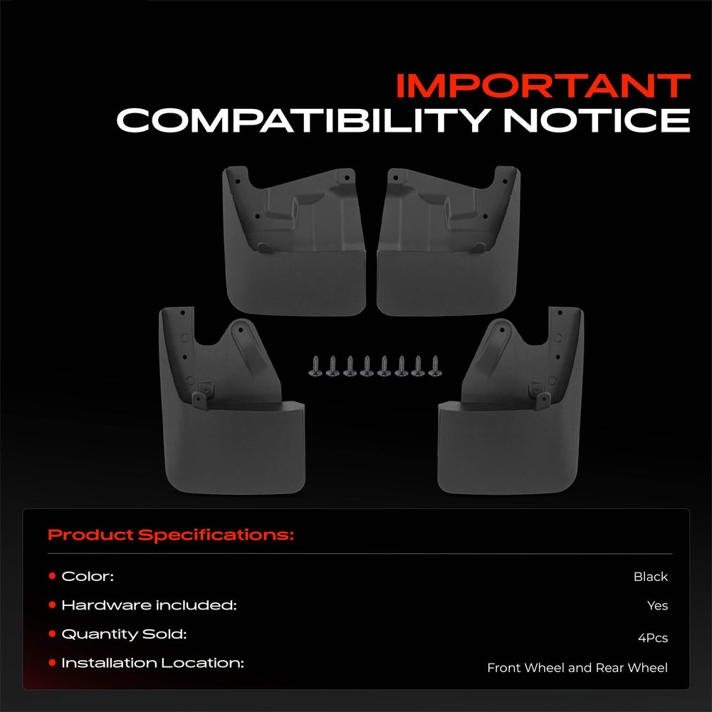 A-Premium mud flap mounted on front wheel protecting paint and trim