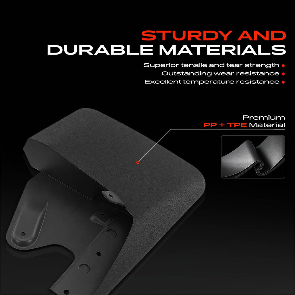 A-Premium mud flap mounted on rear wheel reducing gravel splashback