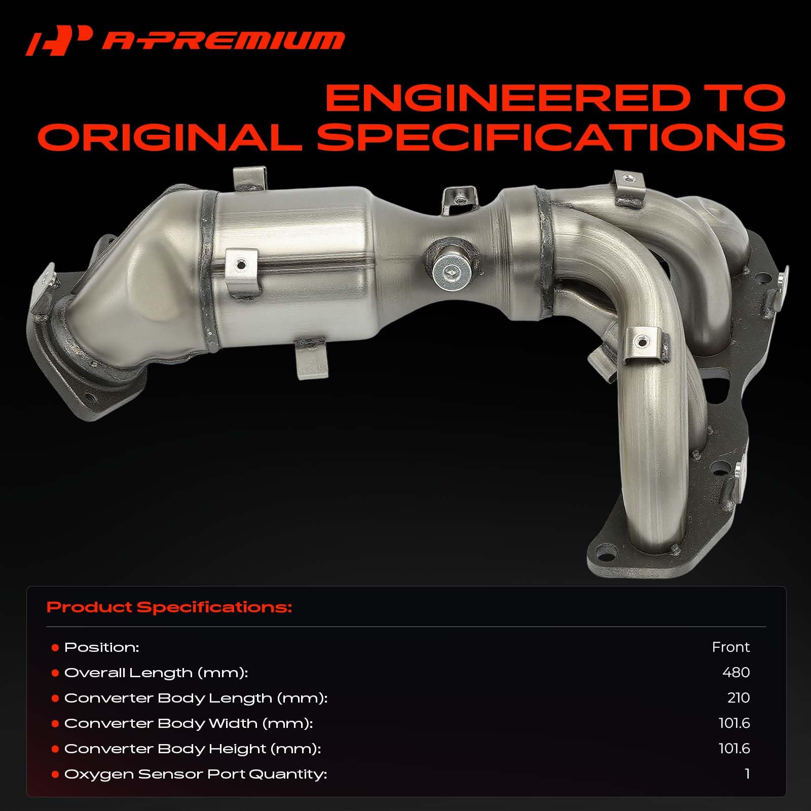 A-Premium oxygen sensor port detail showing one-port fit for straightforward installation