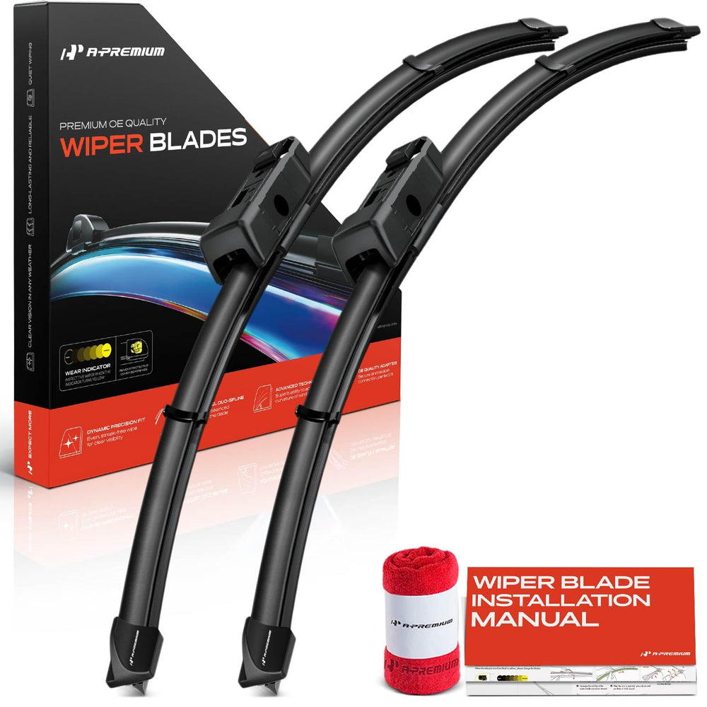 A-Premium packaged contents laid out: blades, towel, instructions
