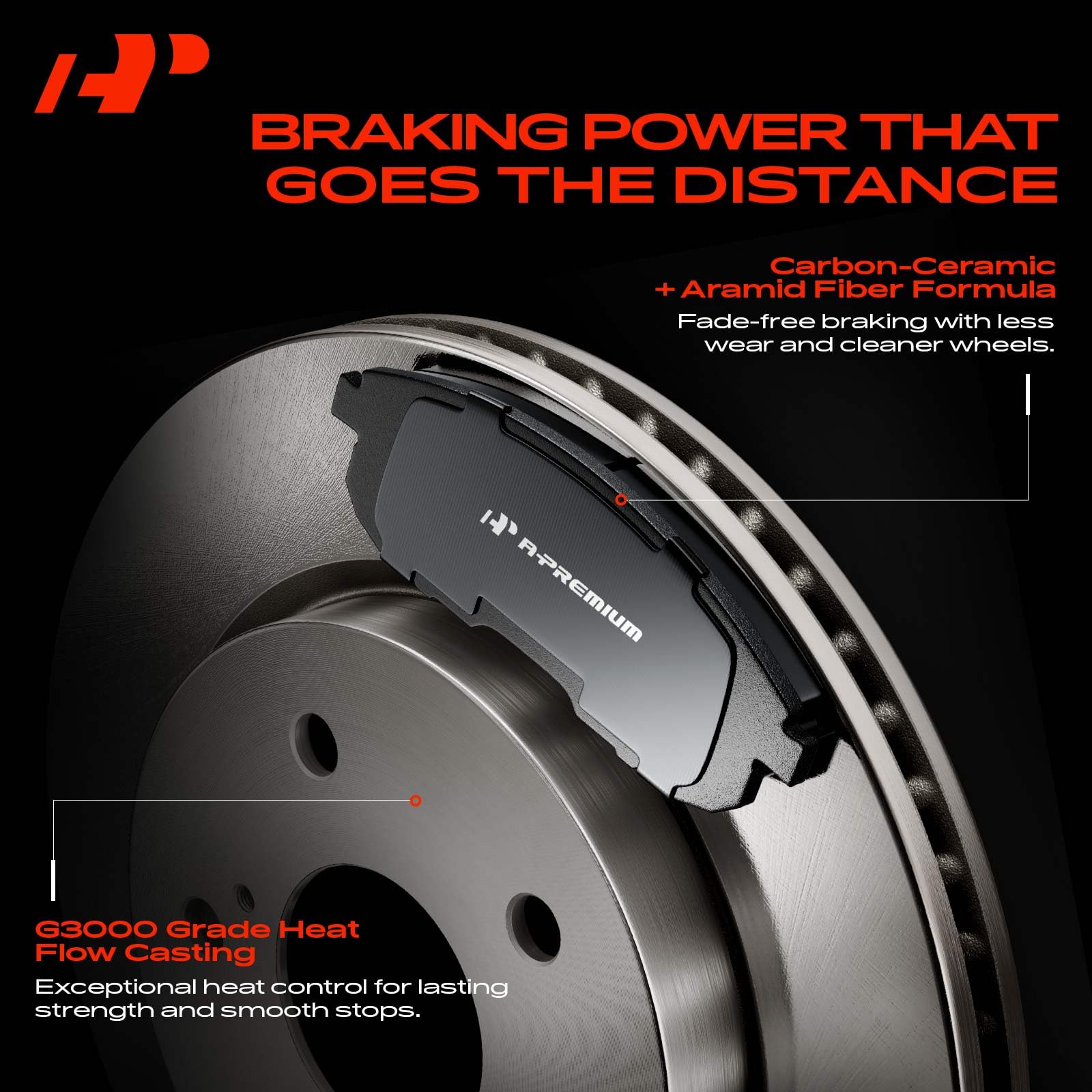 A-Premium pad wear indicator close-up for simple brake service planning