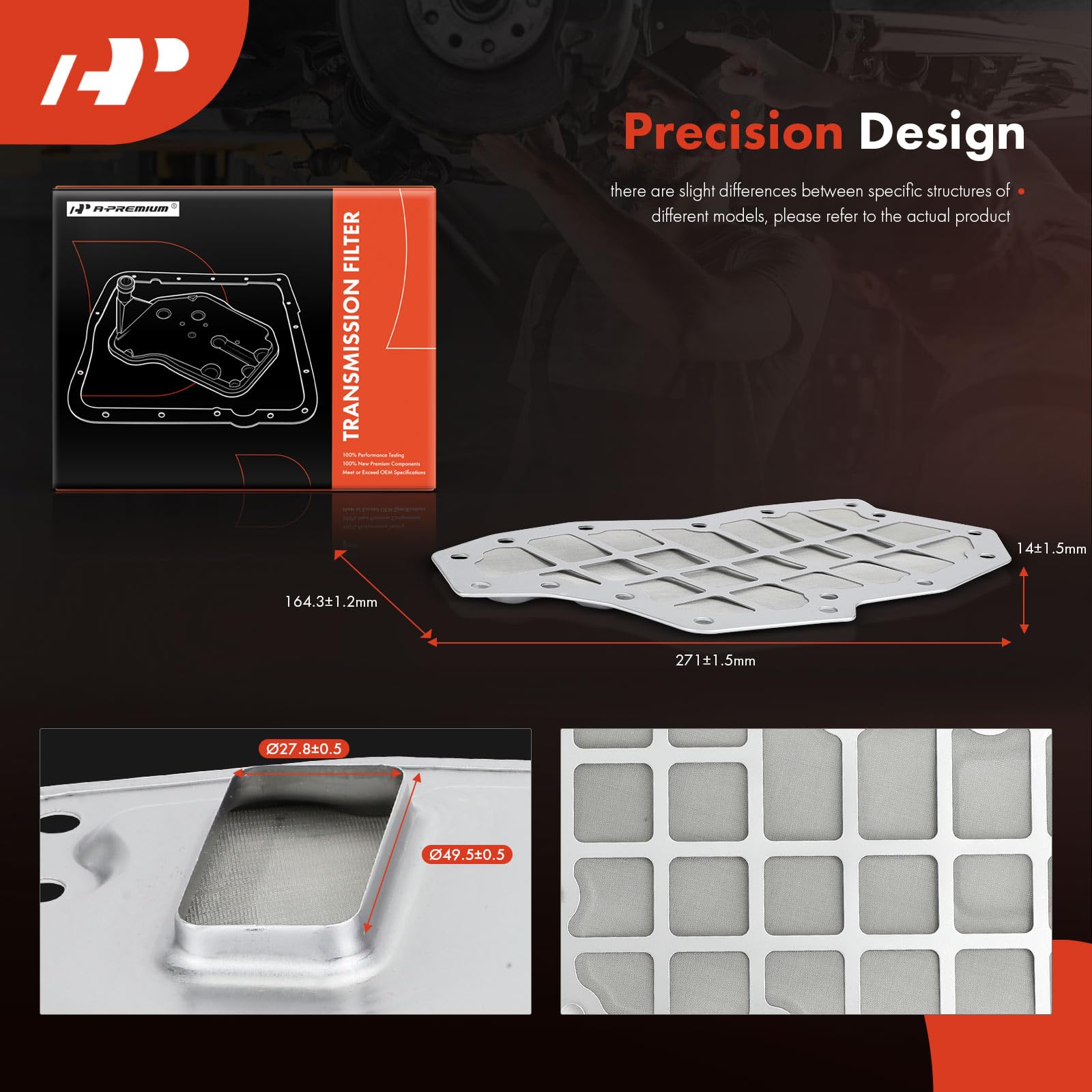 A-Premium pan gasket positioned on transmission pan showing accurate fitment