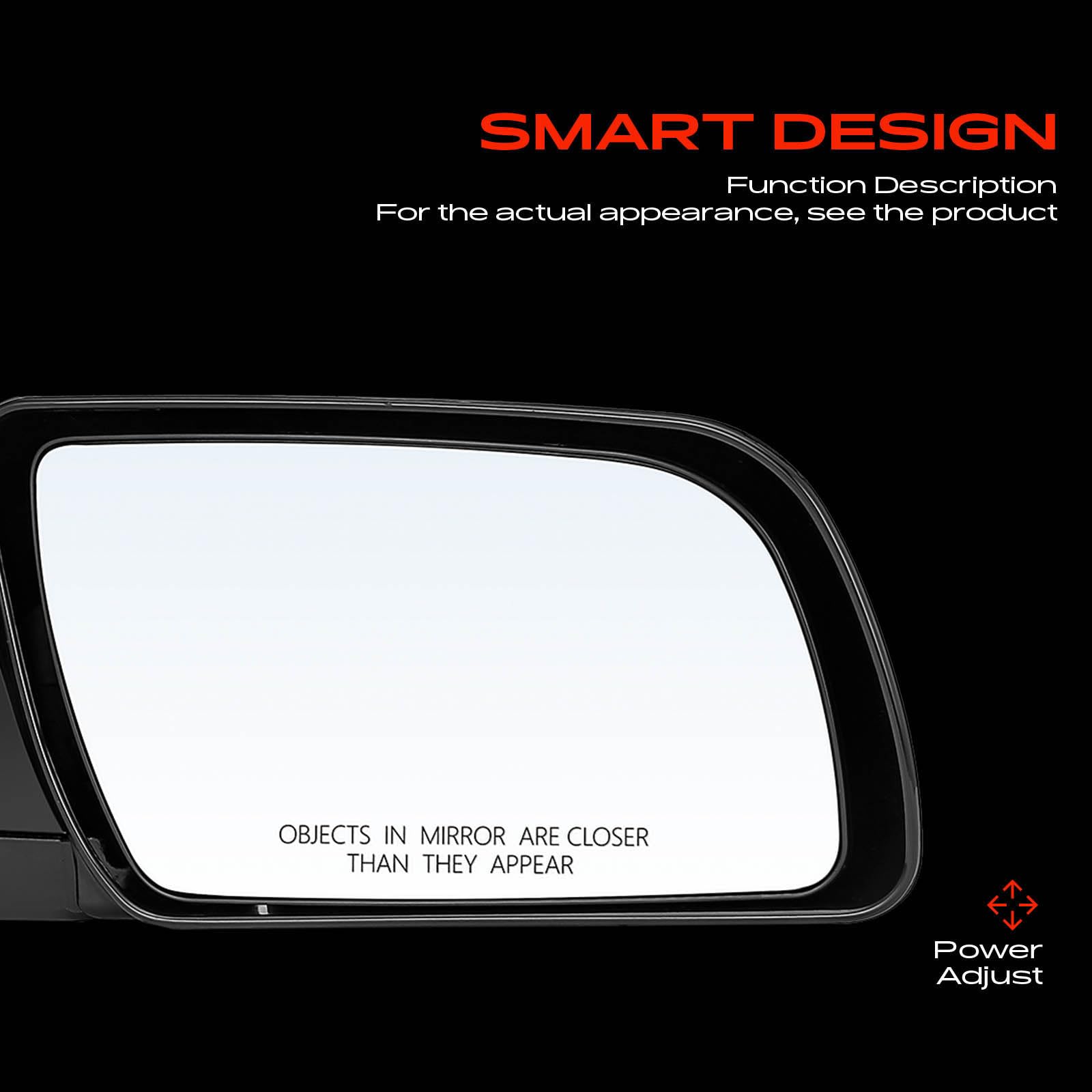 A-Premium passenger convex glass detail showing wider field of view for safety