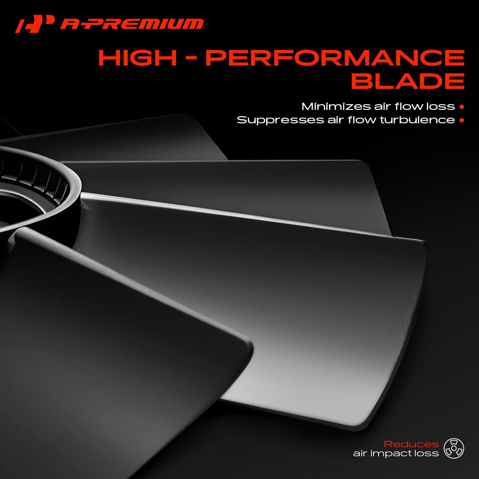 A-Premium plastic blade edge texture for improved airflow efficiency