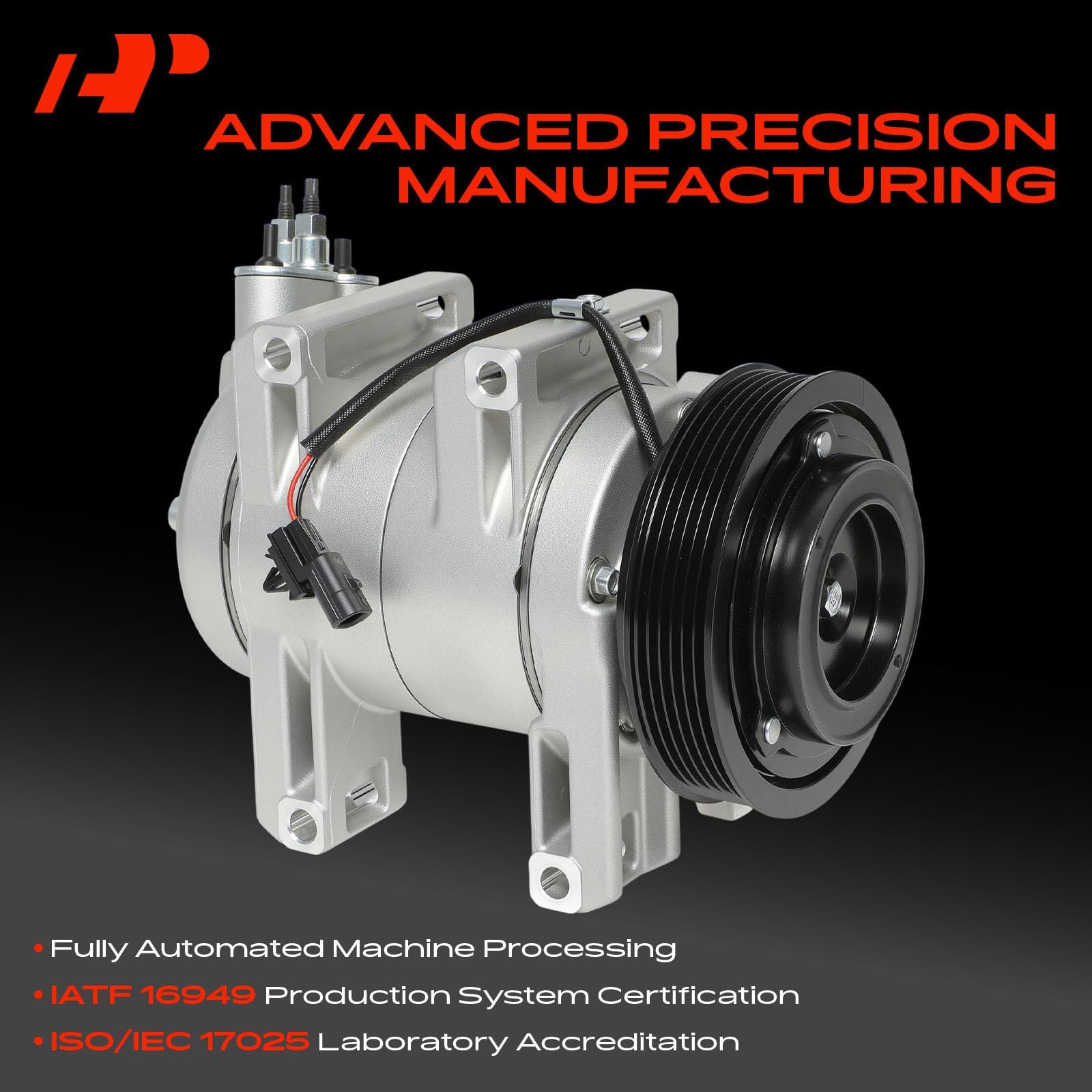 A-Premium pulley with six grooves detail ensuring proper belt alignment benefit
