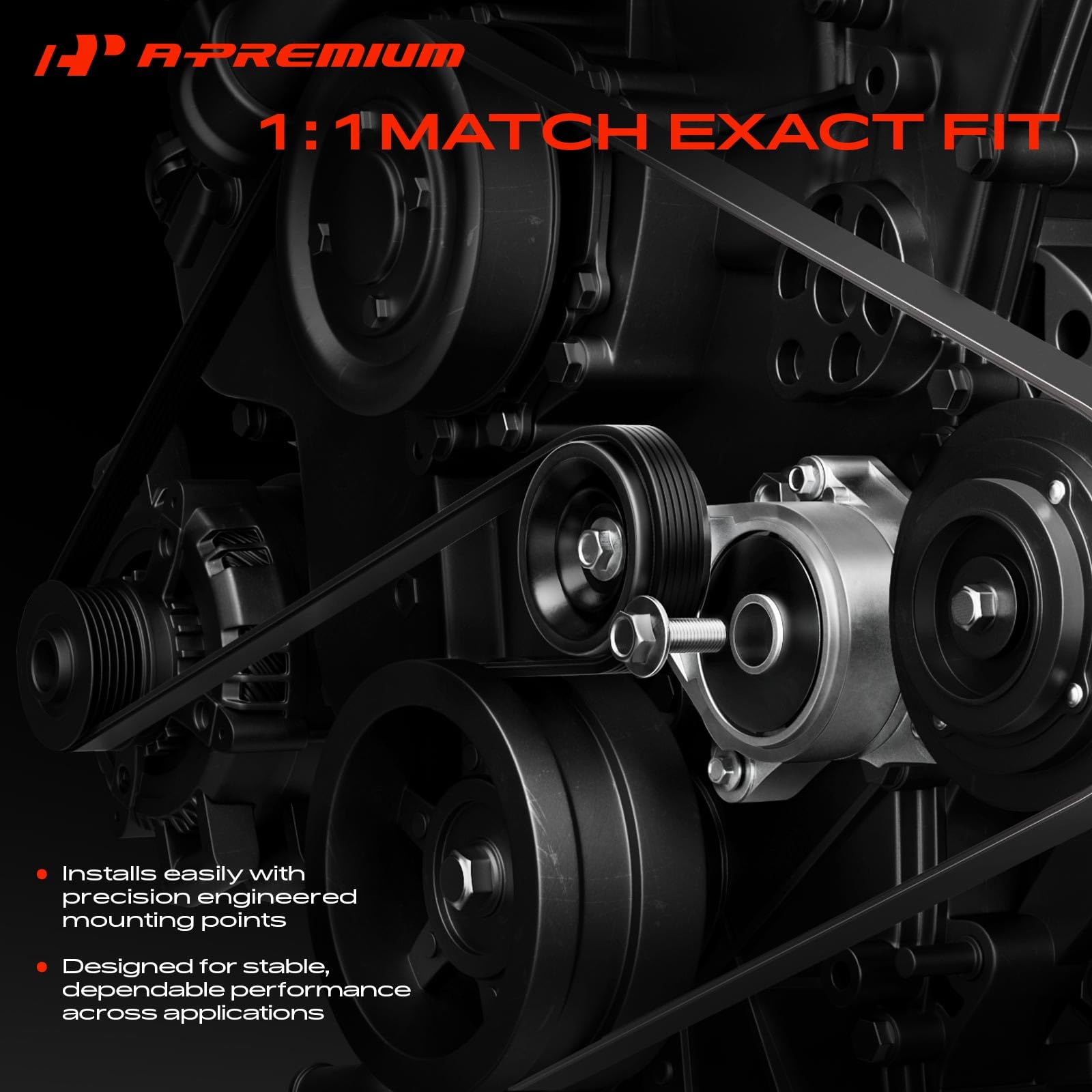 A-Premium pulley groove detail highlighting V-ribbed compatibility and grip