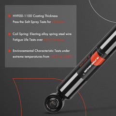 A-Premium rear shock dimensions scale showing extended and compressed lengths