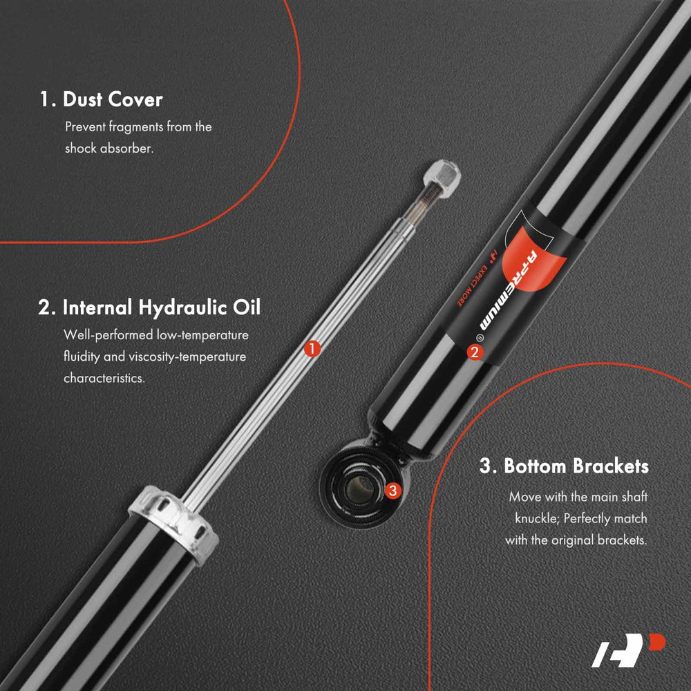 A-Premium rear shock mount detail highlighting S1 upper and E2 lower mounts
