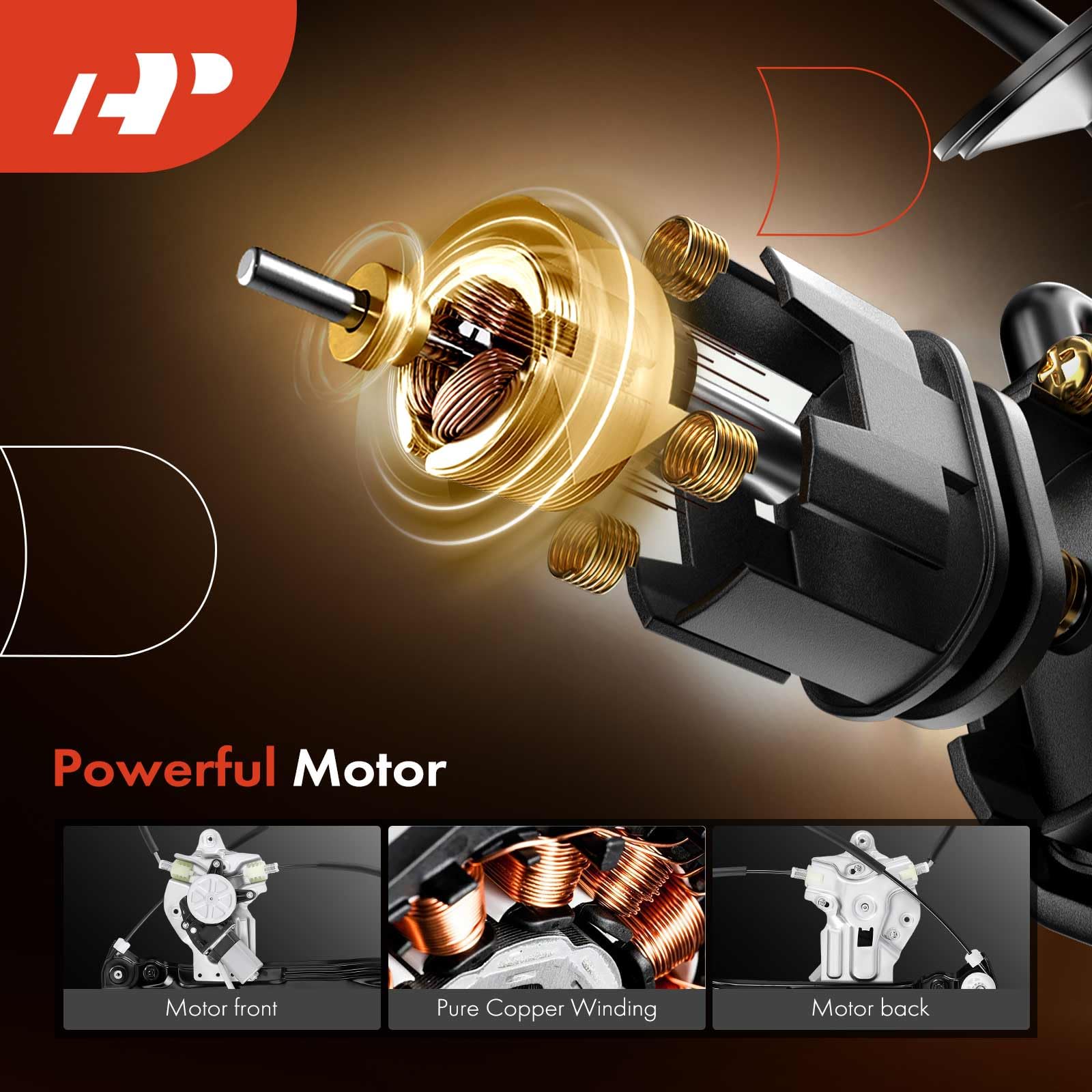 A-Premium regulator gear and cable detail displays durable components for smooth travel
