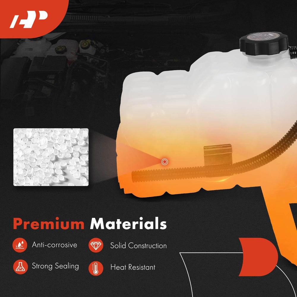 A-Premium reservoir installed in engine bay demonstrating direct-fit replacement