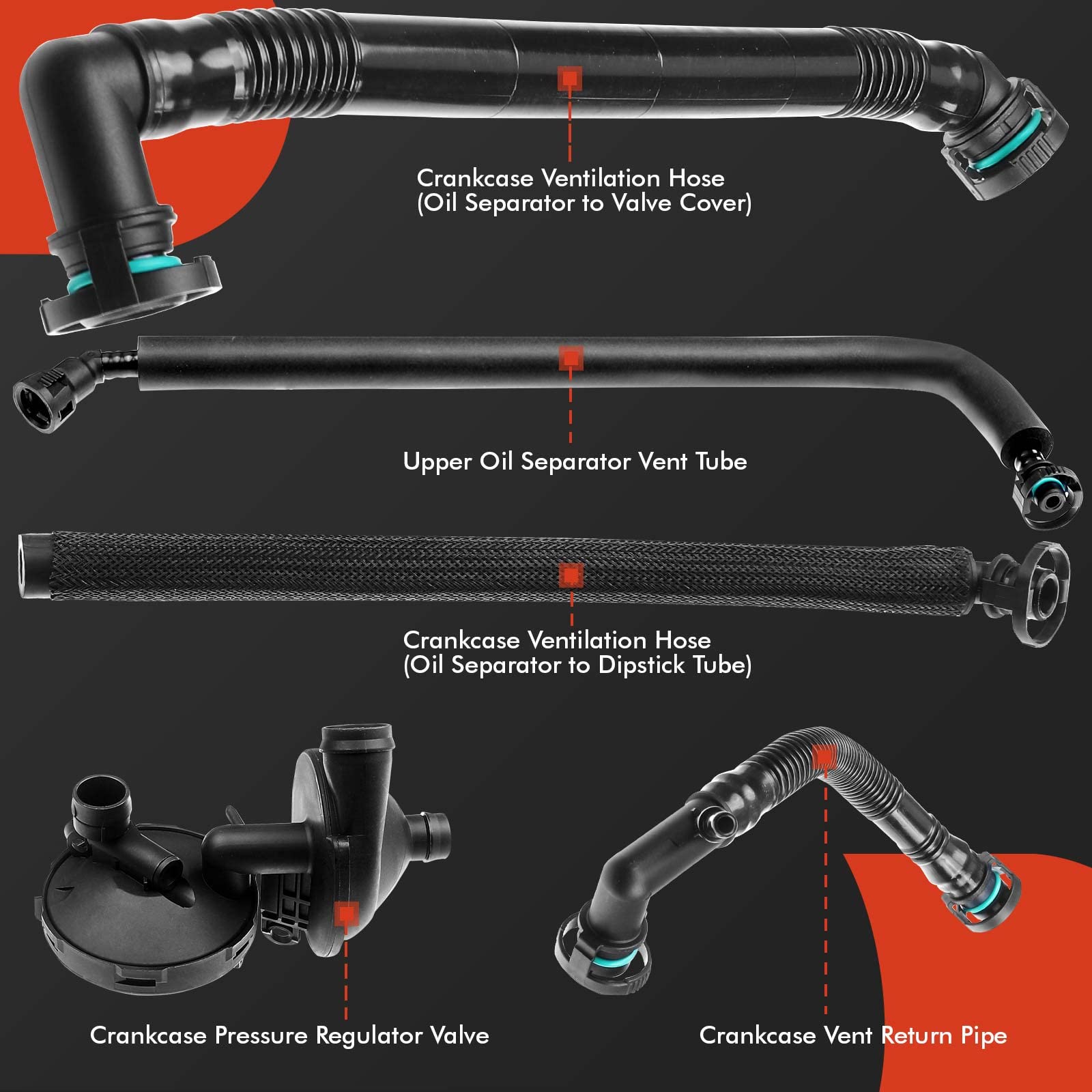 A-Premium return pipe photographed at angle demonstrating correct routing and secure connection benefit