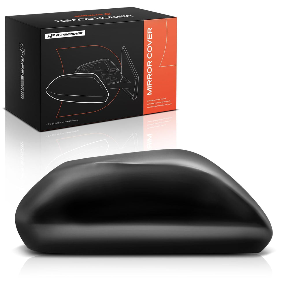 A-Premium front view mirror cover showing smooth black finish and accurate shape