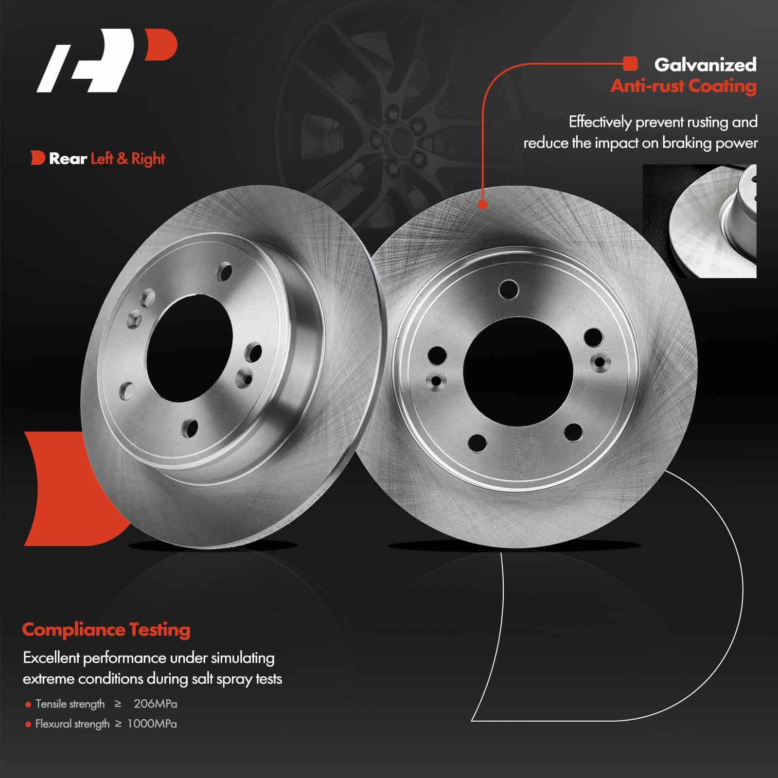 A-Premium rotor edge and hub bore detail highlighting precise machining and durability